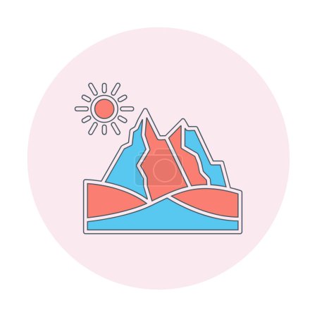 Illustration for Desert mountain landscape icon vector illustration design - Royalty Free Image