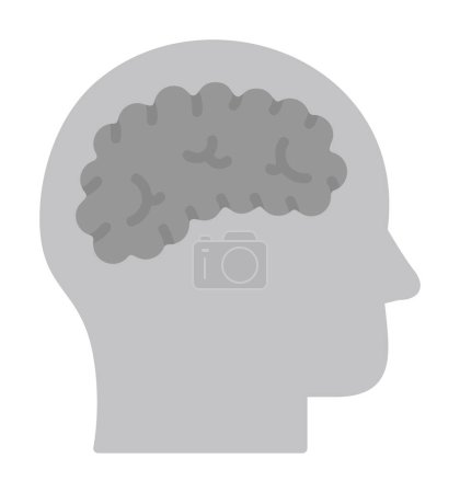 Illustration for Simple brain icon. flat design style - Royalty Free Image
