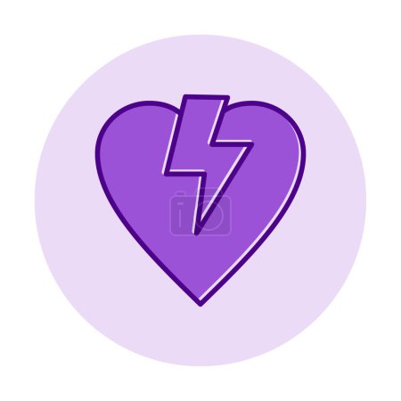 Ilustración de Plano Corazón roto icono vector ilustración - Imagen libre de derechos