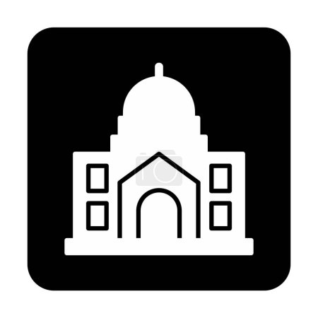 Ilustración de Icono del edificio de la mezquita, vector de ilustración - Imagen libre de derechos