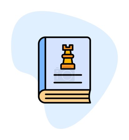 Illustration for Book with chess piece icon, vector illustration - Royalty Free Image