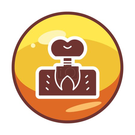 flat Dentistry implant icon  vector