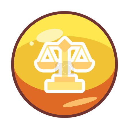Ilustración de Escala de justicia ilustración simple icono web vector - Imagen libre de derechos