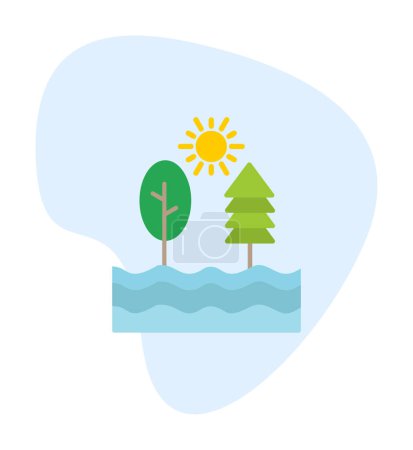 Illustration for Nature flat icon vector illustration - Royalty Free Image