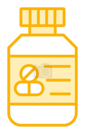 Téléchargez les illustrations : Illustration vectorielle de l'icône de bouteille de pilules - en licence libre de droit