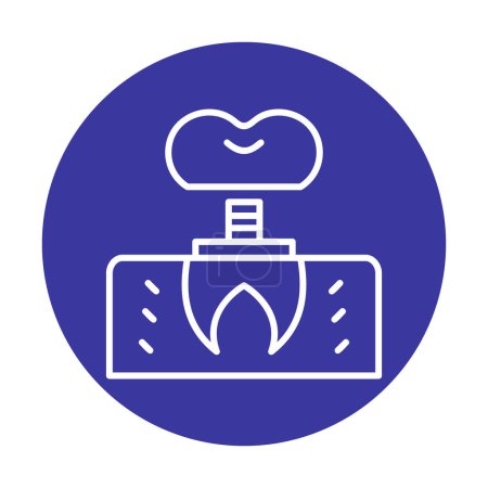 Téléchargez les illustrations : Plat Dentisterie implant icône vecteur - en licence libre de droit