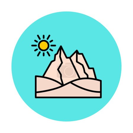 Ilustración de Desierto montaña paisaje icono vector ilustración diseño - Imagen libre de derechos