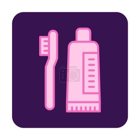 Ilustración de Cepillo de dientes e iconos de pasta de dientes ilustración vectorial - Imagen libre de derechos