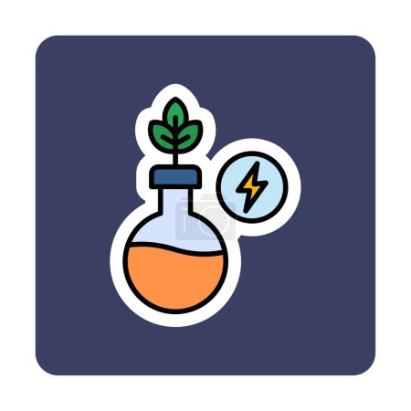 Illustration for Science concept with plant in test tube and energy symbol - Royalty Free Image