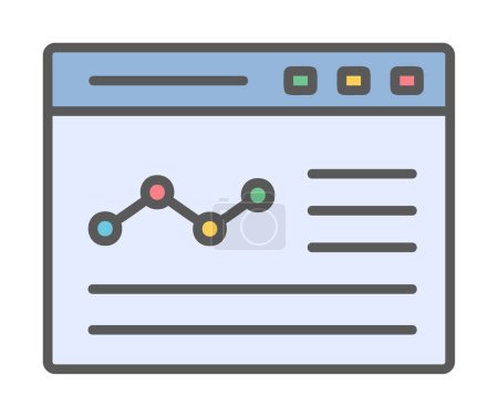 Business-Website-Symbol mit Graphen-Vektor isoliert 