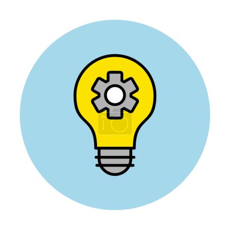Illustration for Light bulb with gears inside icon - Royalty Free Image