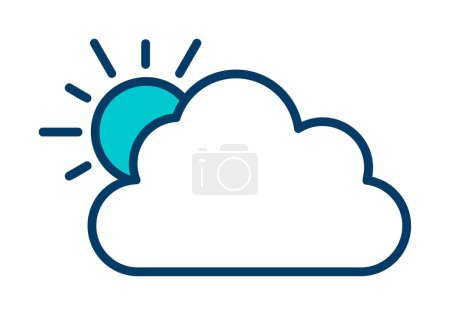 Illustration for Sun with cloud icon. weather symbol vector illustration - Royalty Free Image