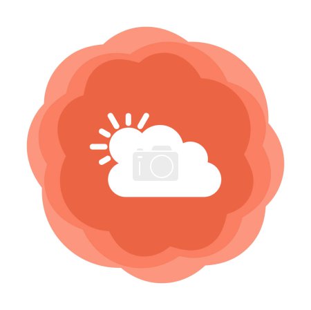 Ilustración de Sol con el icono de nube. ilustración del vector meteorológico - Imagen libre de derechos