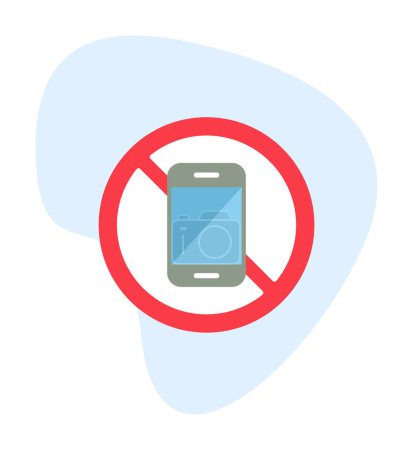 Téléchargez les illustrations : Pas d'icône de téléphone mobile, illustration vectorielle - en licence libre de droit