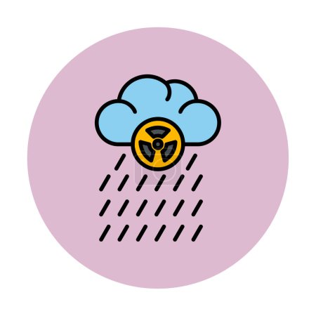 Ilustración de Nube icono de lluvia en diseño plano. Vector de lluvia ácida - Imagen libre de derechos