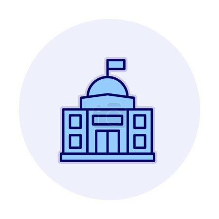 Illustration for Embassy building vector line icon, - Royalty Free Image