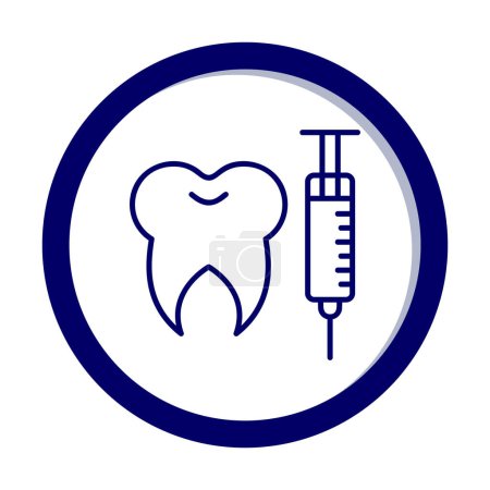 Téléchargez les illustrations : Soins dentaires anesthésie icône vecteur illustration - en licence libre de droit