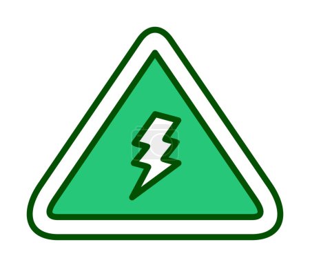 Téléchargez les illustrations : Danger électrique Signe avec icône de la planète - en licence libre de droit