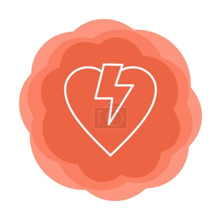 flat Broken Heart  icon vector illustration