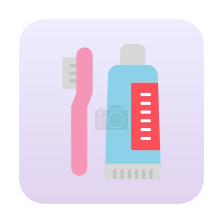 Illustration for Toothbrush and tooth paste icons vector illustration - Royalty Free Image
