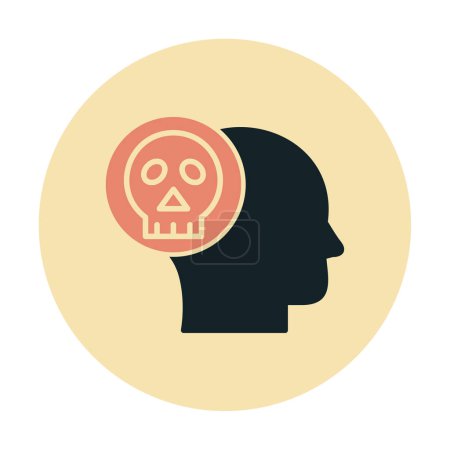 Illustration for Human head with skull icon, vector illustration - Royalty Free Image
