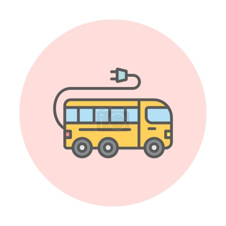 Téléchargez les illustrations : Bus électrique. icône web illustration simple - en licence libre de droit