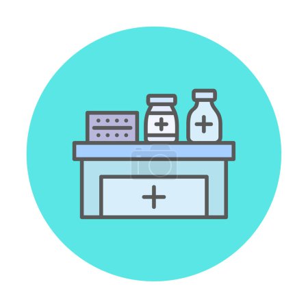 Téléchargez les illustrations : Pharmacie médicaments icône conception, illustration vectorielle - en licence libre de droit