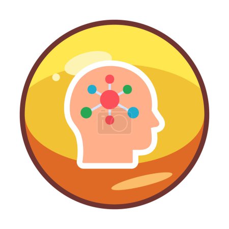 Ilustración de Icono del cerebro con diseño de signos de psicología - Imagen libre de derechos