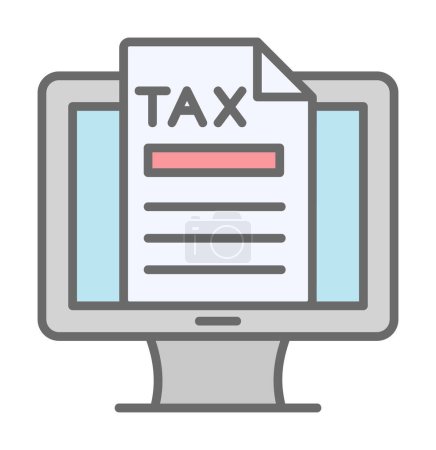 Illustration for Online Tax icon vector illustration - Royalty Free Image