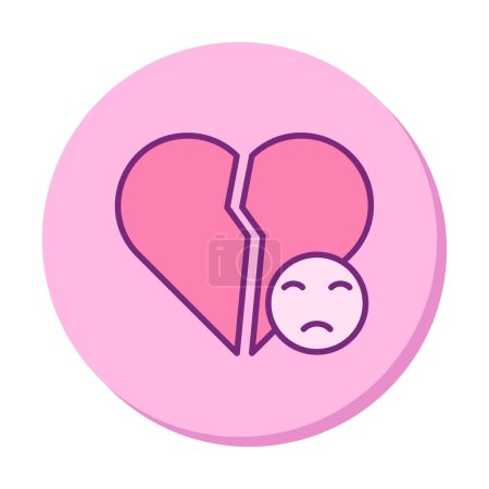 Ilustración de Corazón roto e icono triste ilustración - Imagen libre de derechos