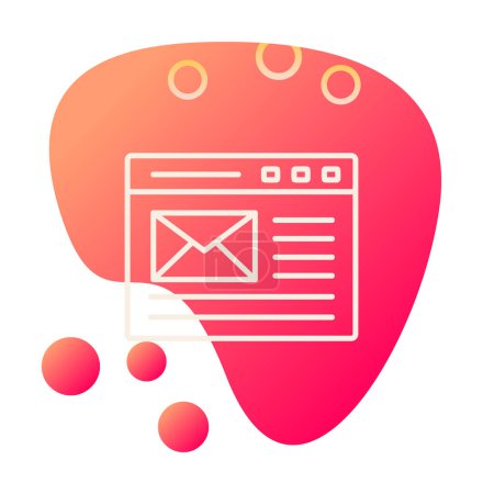 Illustration for Flat computer email message icon  outline style - Royalty Free Image