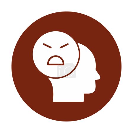 Téléchargez les illustrations : Icône avatar en colère, illustration vectorielle - en licence libre de droit