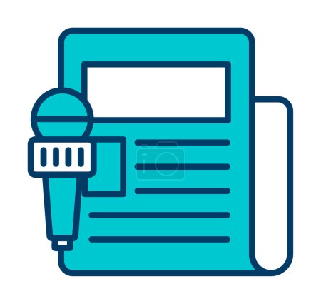 Illustration for Microphone icon, vector illustration. News Report - Royalty Free Image
