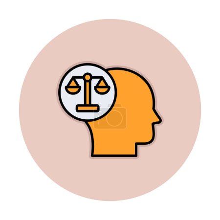 Illustration for Heard with scale of justice icon, law concept illustration - Royalty Free Image