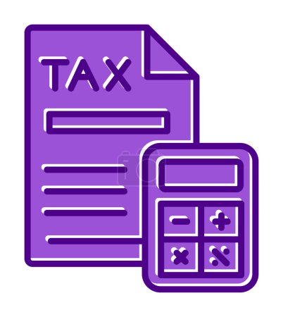Téléchargez les illustrations : Illustration vectorielle de l'icône de calcul fiscal - en licence libre de droit