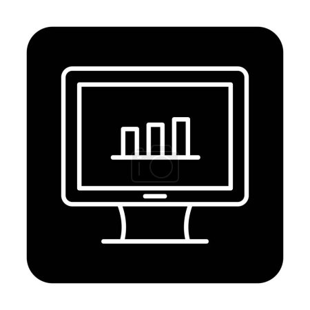Ilustración de Gráfico de negocios en la pantalla del ordenador, ilustración vectorial diseño simple - Imagen libre de derechos
