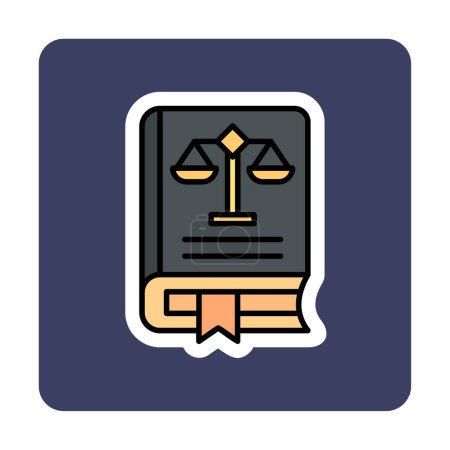 Téléchargez les illustrations : Livre de droit. icône web illustration simple - en licence libre de droit