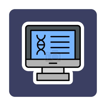 Illustration for Chromosome web icon on computer . vector illustration,medical research concept - Royalty Free Image