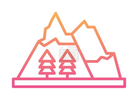 Téléchargez les illustrations : Icône de montagnes dans un vecteur simple isolé - en licence libre de droit