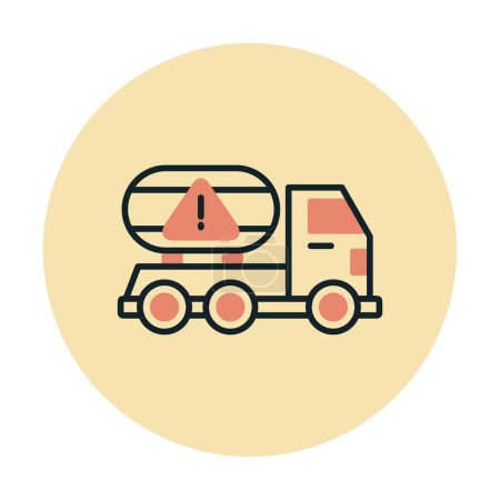 Téléchargez les illustrations : Camion avec icône signe de prudence illustration vectorielle - en licence libre de droit