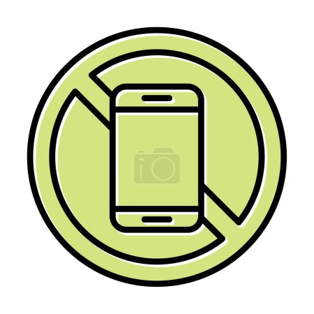 Ilustración de Sin icono de teléfono móvil, ilustración vectorial - Imagen libre de derechos