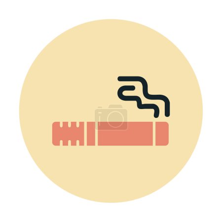 Téléchargez les illustrations : Icône plate cigarette, illustration vectorielle - en licence libre de droit