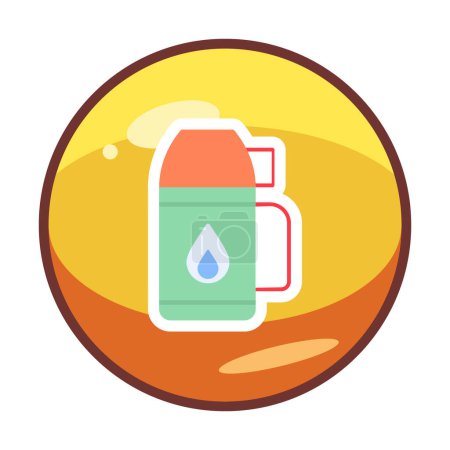 Illustration for Thermos icon in filled outline style - Royalty Free Image