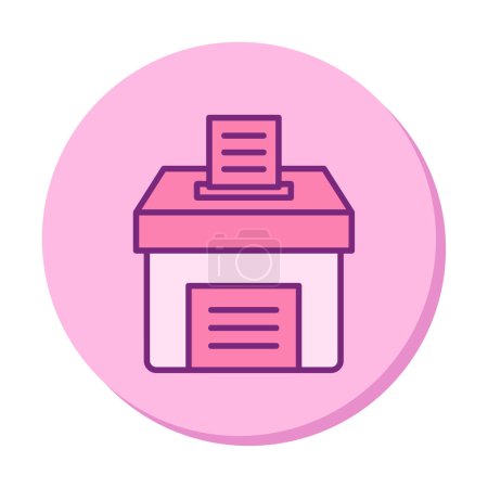 Illustration for Vote box. outline vector icon flat illustration - Royalty Free Image