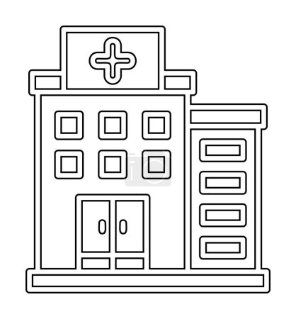 Téléchargez les illustrations : Icône de l'hôpital, illustration vectorielle - en licence libre de droit
