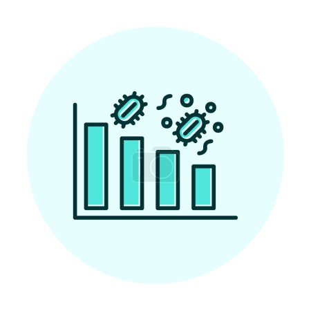 Illustration for Decreasing concept with chart and bacteries icon, vector illustration - Royalty Free Image