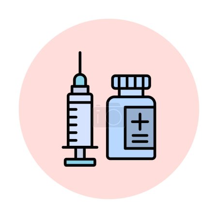 Ilustración de Icono web vacunación, ilustración vectorial - Imagen libre de derechos
