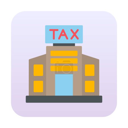 Téléchargez les illustrations : Immeuble fiscal. icône web illustration simple - en licence libre de droit
