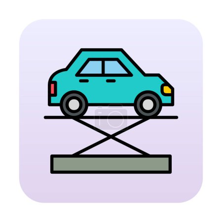 Téléchargez les illustrations : Prise de voiture et service de réparation, illustration vectorielle - en licence libre de droit