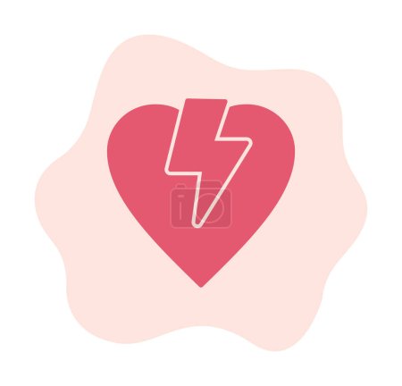 Téléchargez les illustrations : Illustration vectorielle d'icône de coeur brisé plat - en licence libre de droit